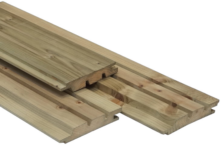 Blokhut plank geïmpregneerd Line