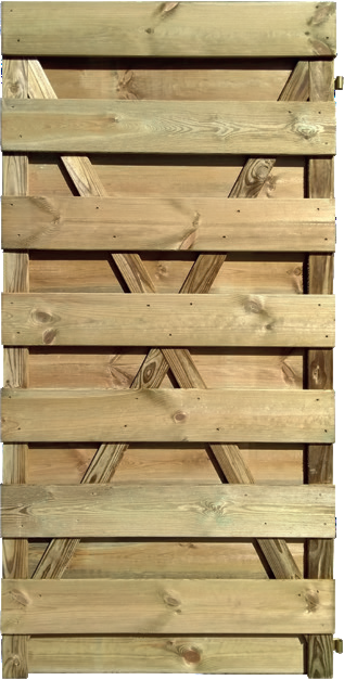 Houten deur te combineren met het houten tuinscherm Capri