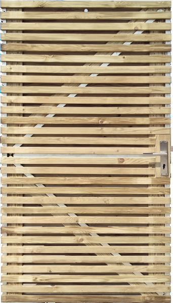 Houten deur te combineren met het houten tuinscherm Fino