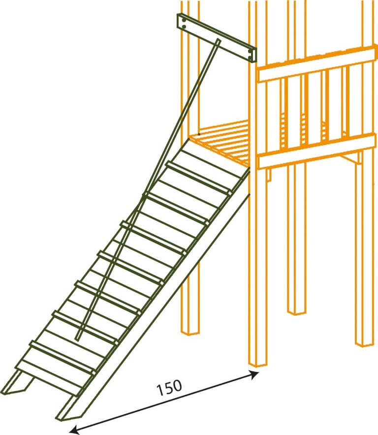 Oscar-loopplank-Speeltoren en schommel