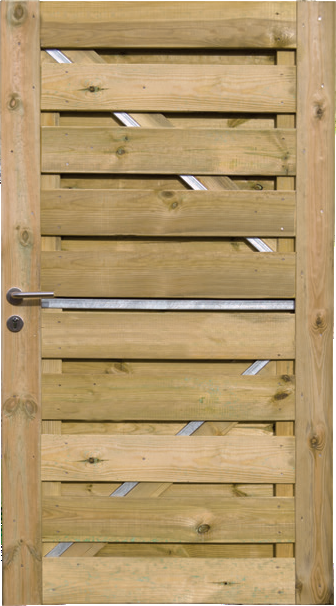 Houten deur te combineren met het houten tuinscherm Porto